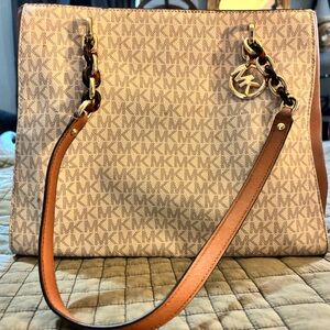 Michael Kors Tan Signature Tote Bag